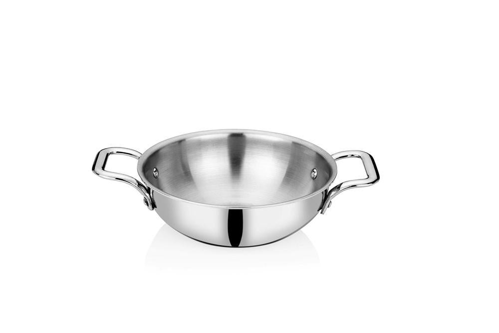 Mirror Jayna Steel India Stainless Steel Triply Kadai 2.5 Mm, For Cooking