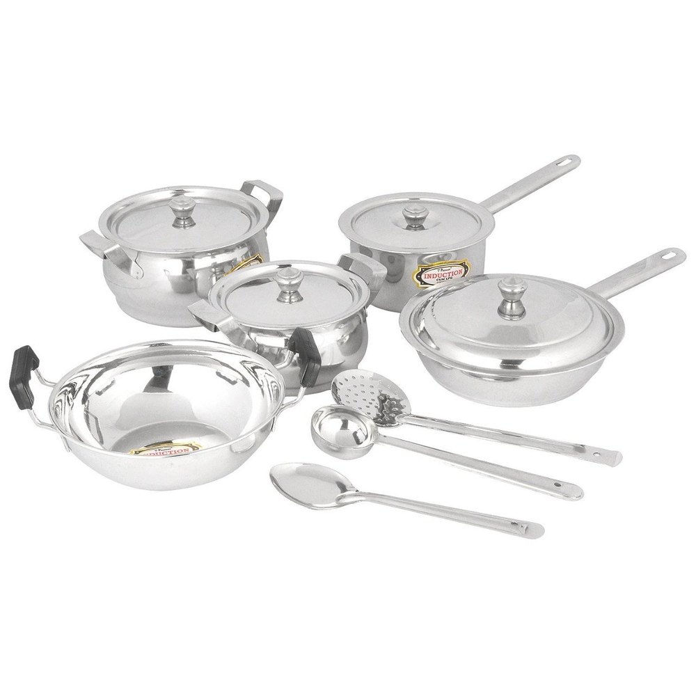 Polished Stainless Steel Cookware Set, For Home