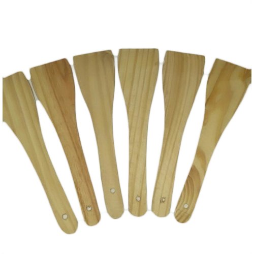 Wooden Kitchen Spatulas 8 Inch Long Pine Wood For Pan Tawa