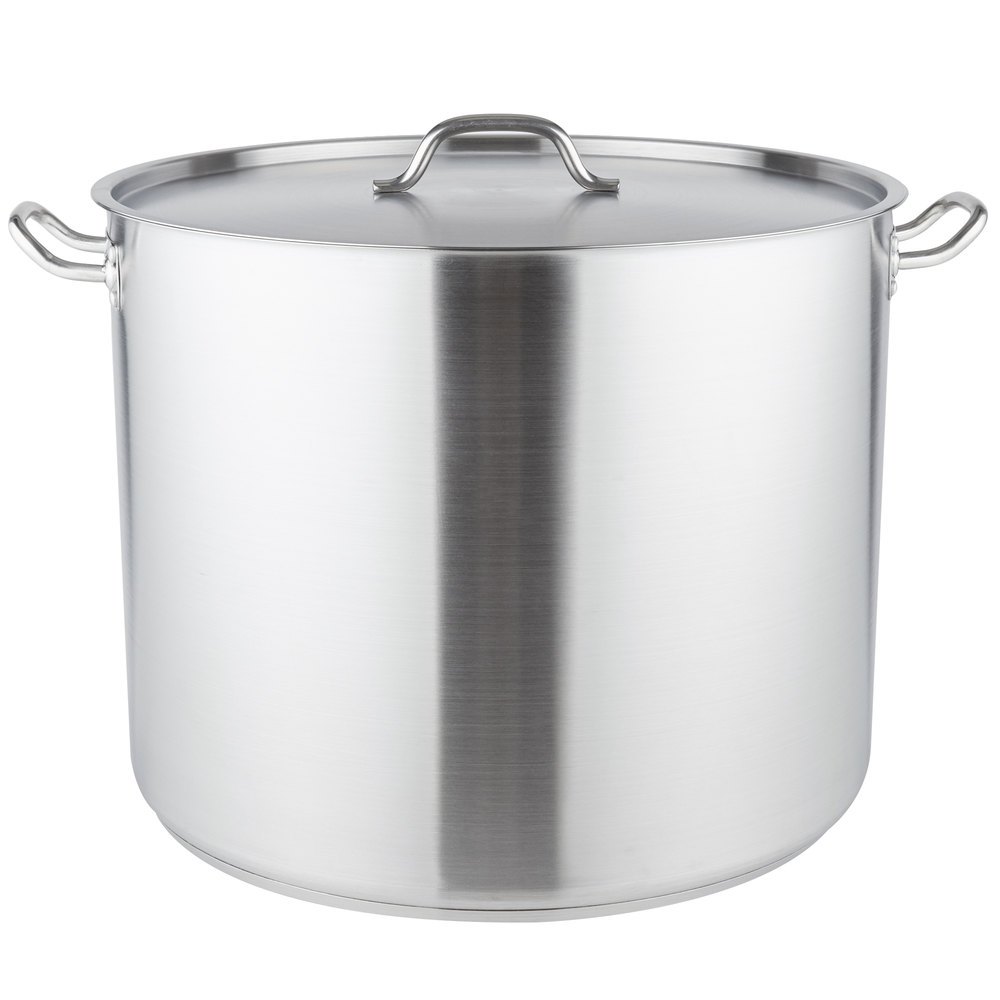 Polished Silver Cook Pot With Lid 30x30cm 21 L, For Kitchen