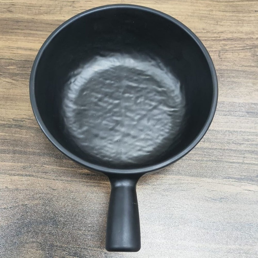 Polished Black Melamine Pasta Cooking Pan, Round, Capacity: 2L