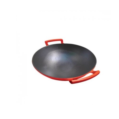 Alda CWCIWOK30 30 cm Enamelled Cast Iron Wok Pan with Glass Lid