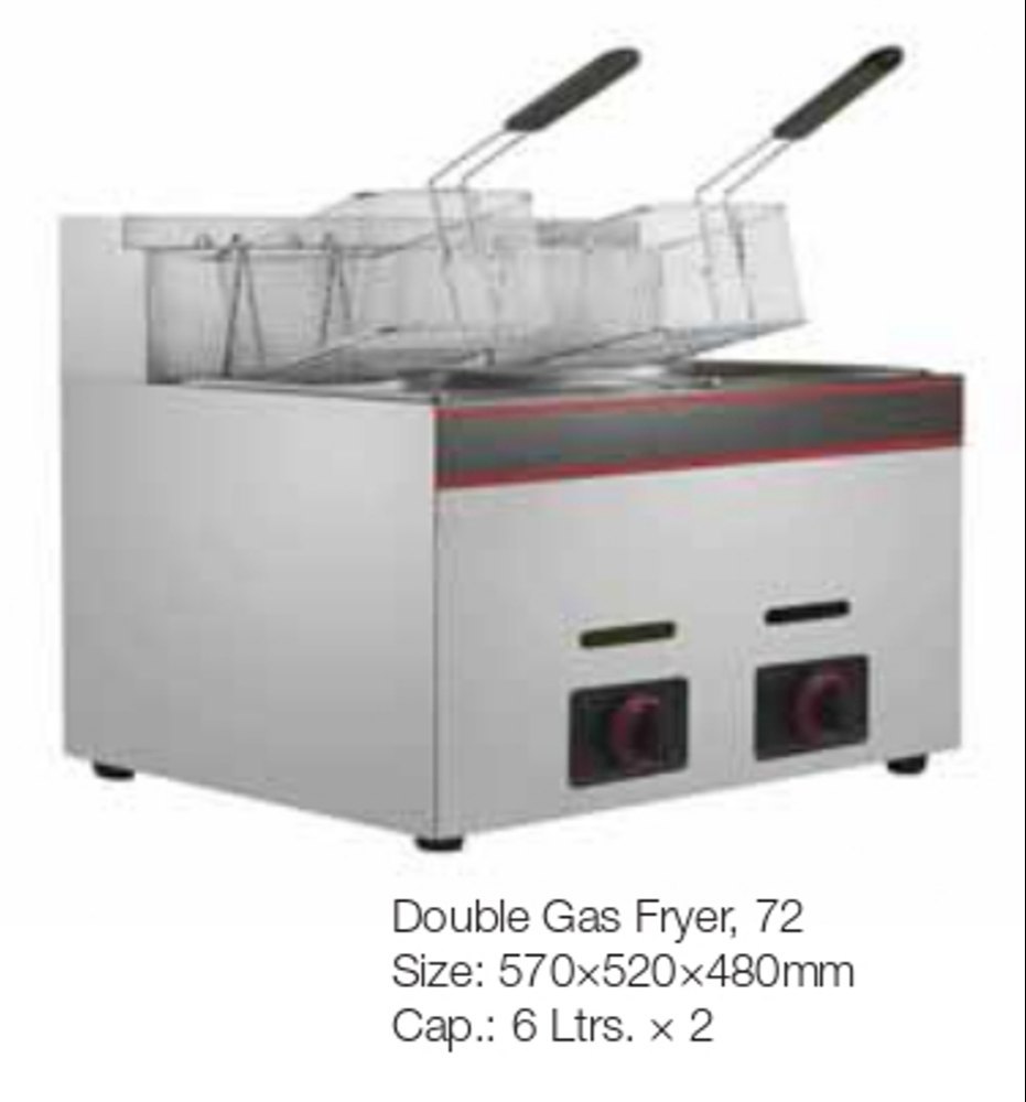 Gas Fryer 6 Ltr x 2 Double, For Restaurant