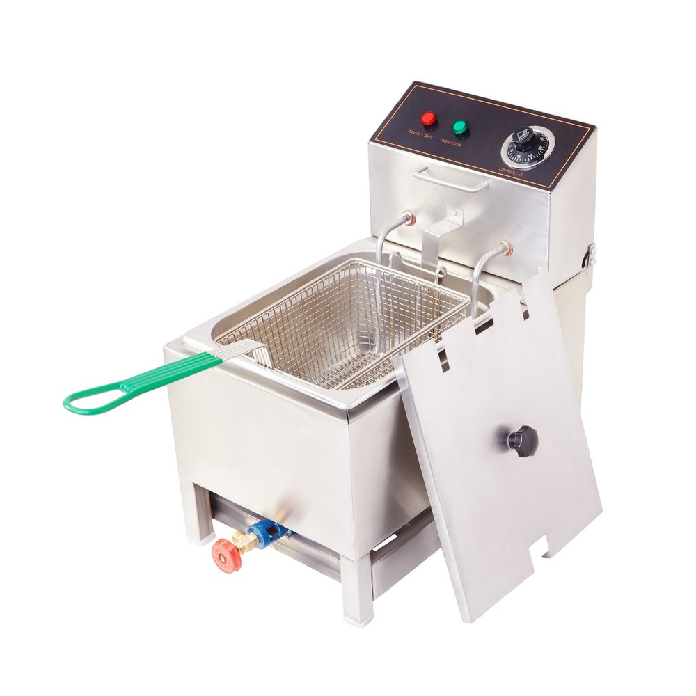 DYNAMIC SS 8 Liter Deep Fryer Commercial, Model Name/Number: DF02, Size: 11inch X 13.5inch X 17.25inch
