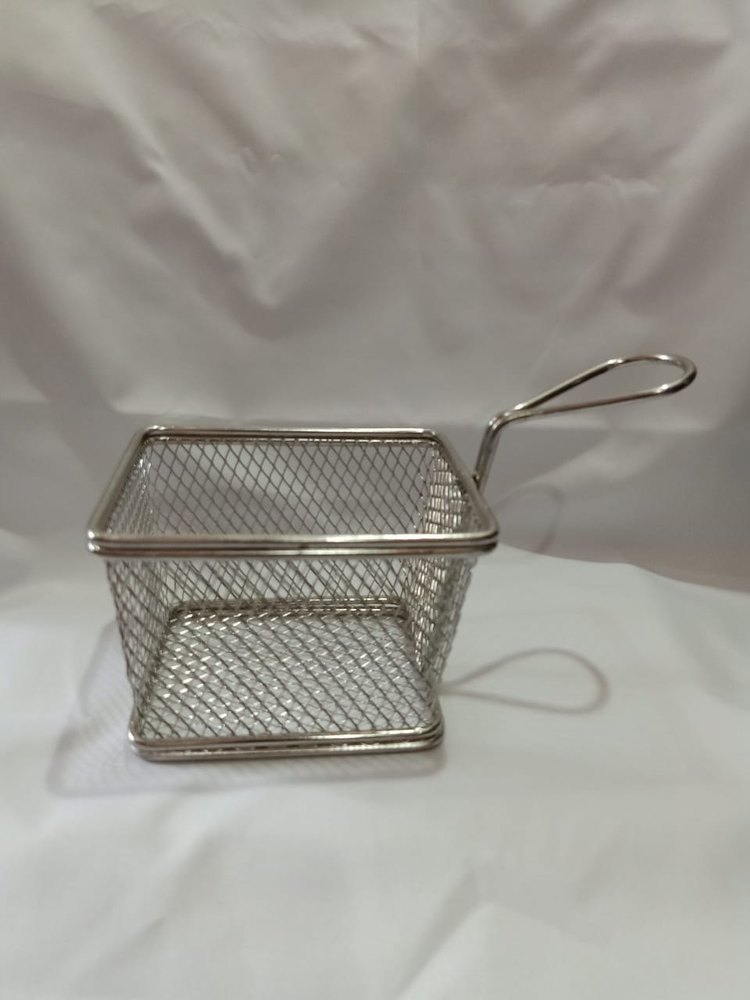 Metal Platter SS French Fry Serving basket, Square, Size: 4\'\'x4\'\'