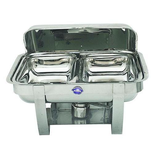 Silver Stainless Steel Partition Chafing Dish, For Hotel