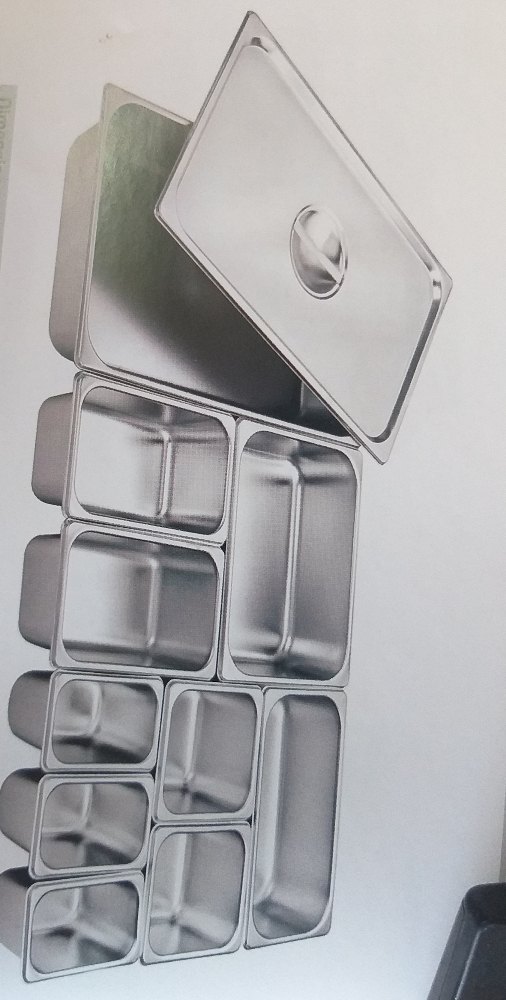 Silver Stainless Steel Gn Pans, Rectangular, Capacity: Depends On Products