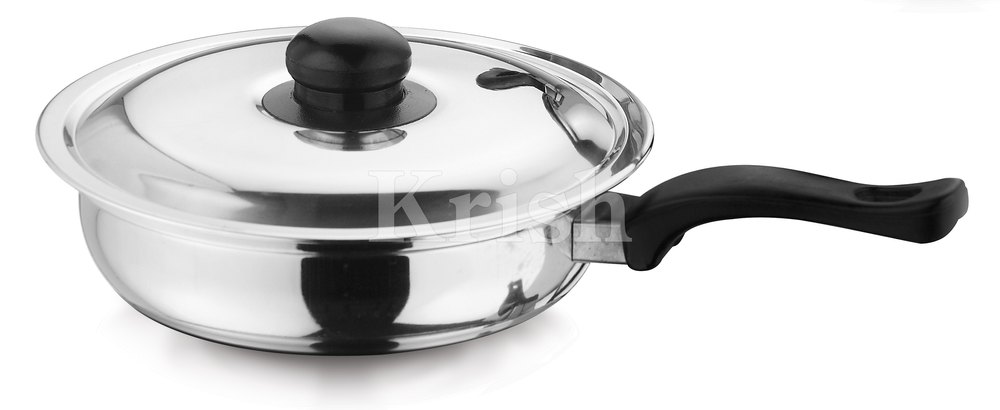 Krish Stainless Steel Frying Pan with Bakelite Handles, For Hotel/Restaurant