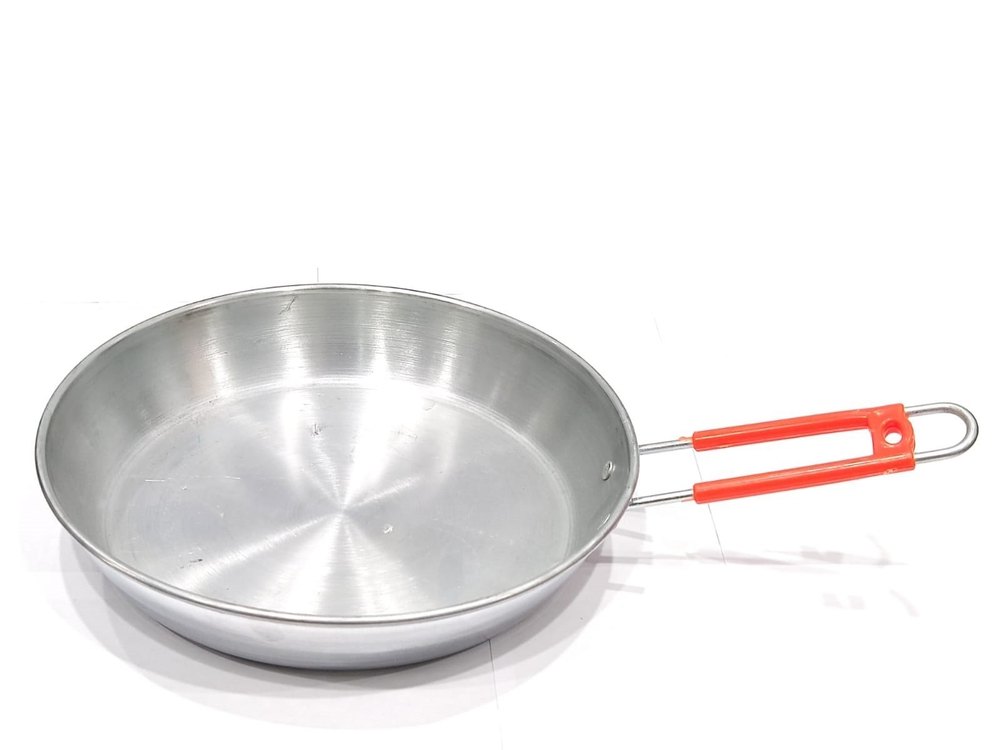 Plastic Silver Aluminum Fry Pan, For Cooking, Round