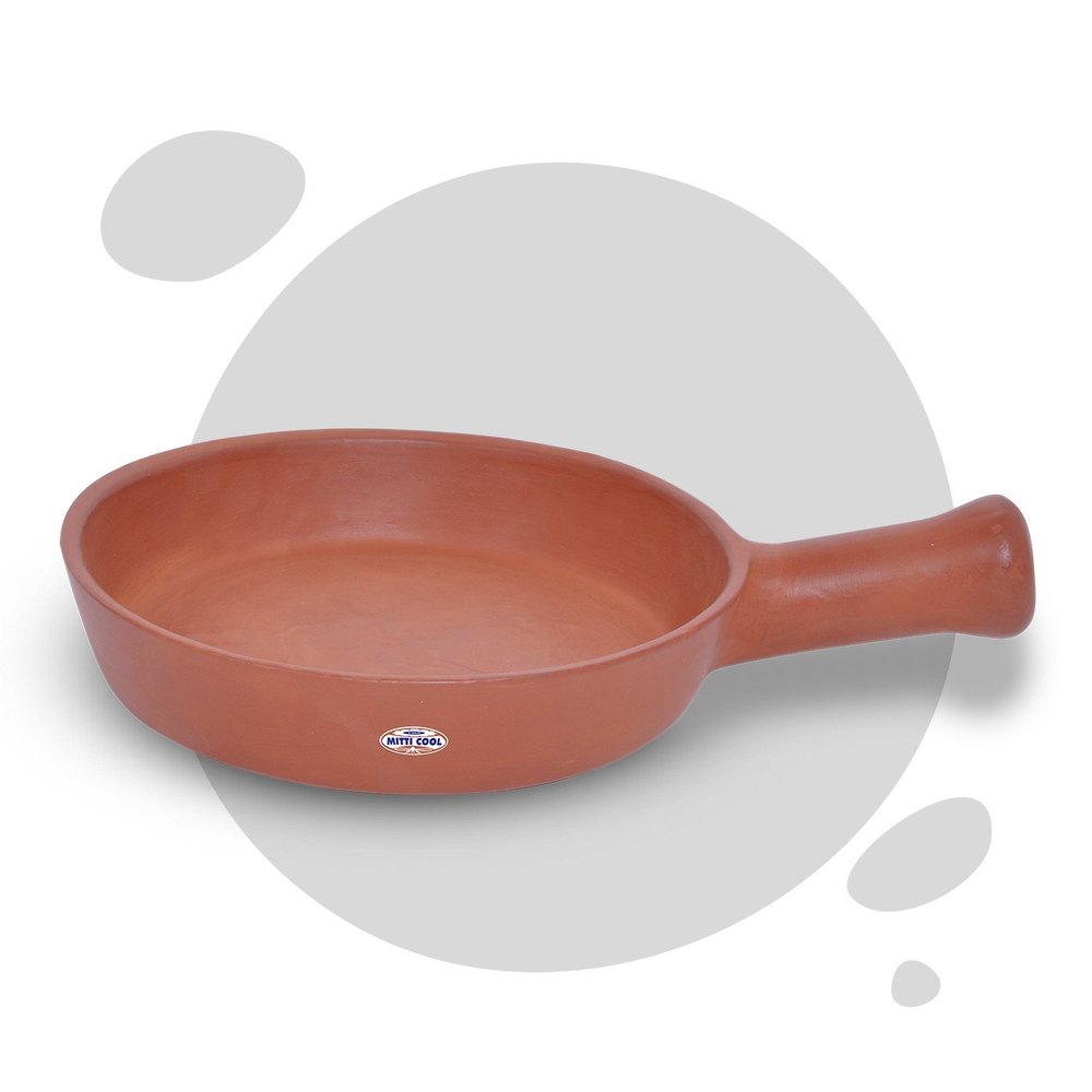 Mitticool Clay Fry Pan With Handles, For Kitchen, Round