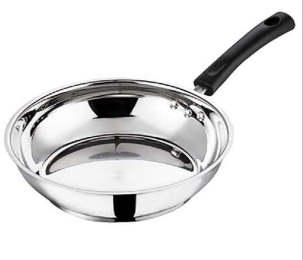 Stainless Steel Fry Pan, For Home, Size: 6 To 12.5