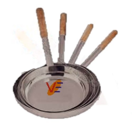 Veer Stainless Steels SS Frying Pan, Size: 9 To 14 Inches, for Hotel/Restaurant