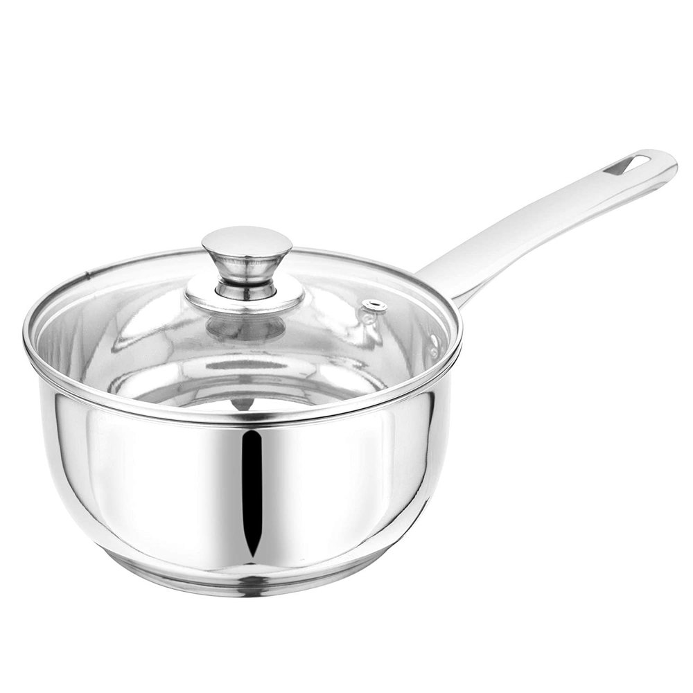 2 Pieces Stainless Steel Lid Sauce Pan, For Home, Capacity: 1.5L