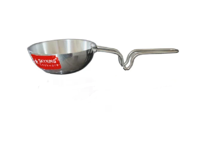 SKYKING Silver Aluminium Tadka Pan, For Kitchen, Round