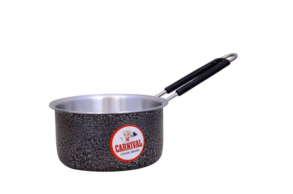 Silver Aluminium Carnival Aluminum coating sauce pan 1 ltr, For Kitchen, Round