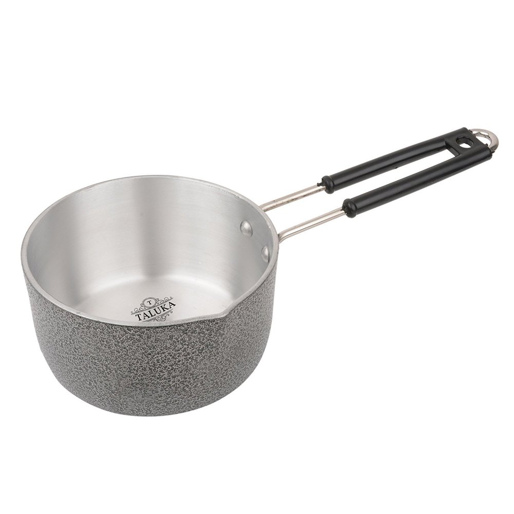 Taluka Silver Aluminium Black Coated Sauce Pan, For Serving And Cookware, Oval