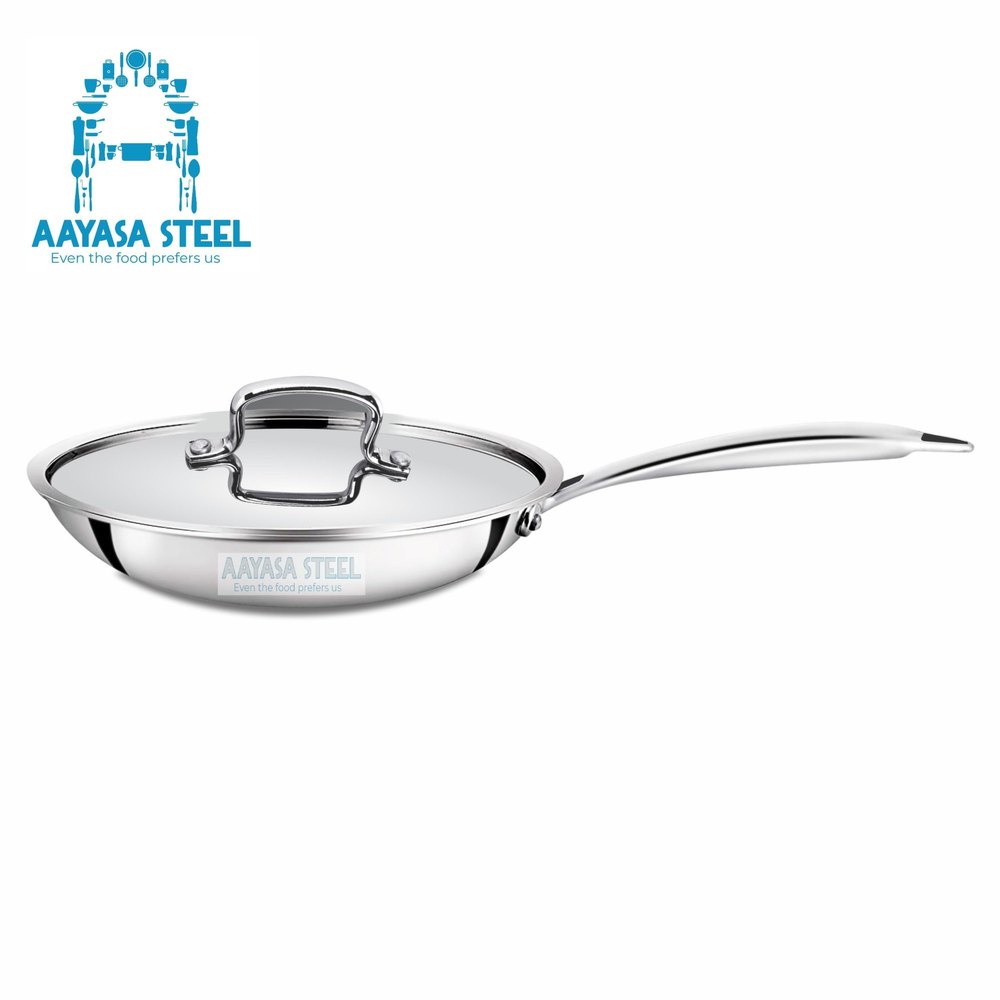 Aayasa Silver Triply Stainless Steel Fry Pan, Capacity: 800ml, Size: 20cm