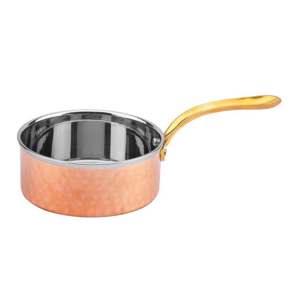 Pink and Silver Copper Fry Pan, Round, Capacity: 300 Ml