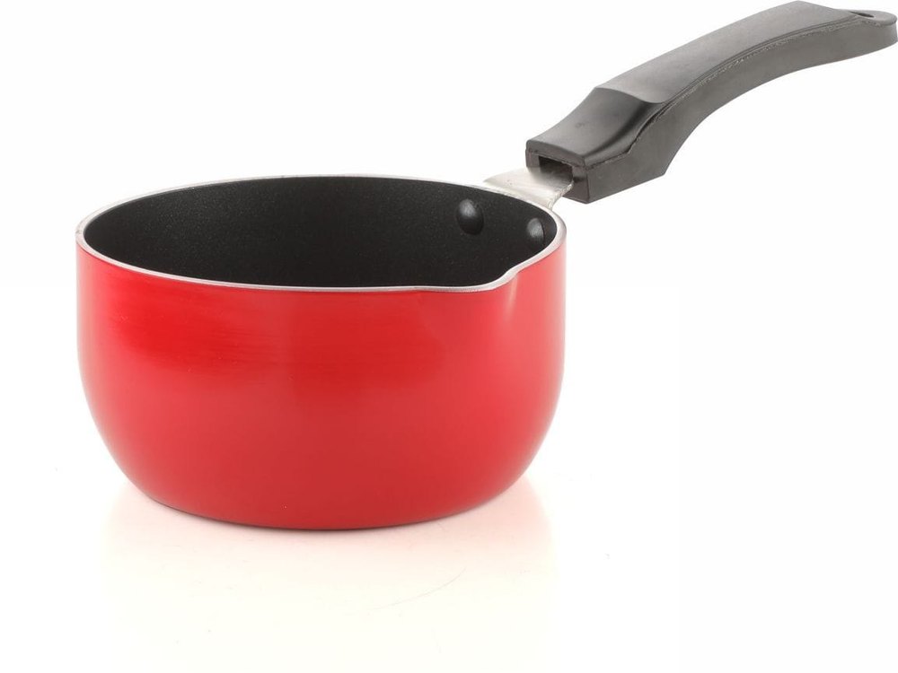 Red Aluminium Sunmate Sauce Pan, For Kitchen, Round img