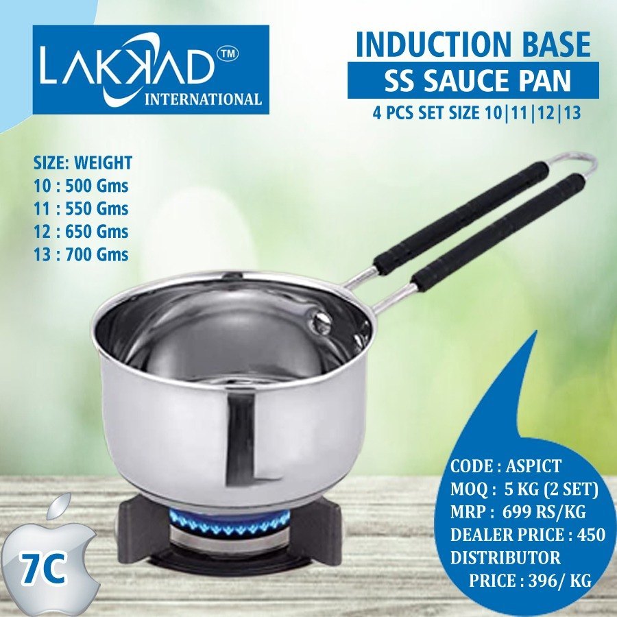 Silver Stainless Steel Induction Saucepan, For Multipurpose Use