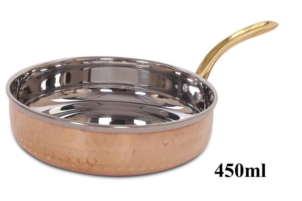 Vaasa Mimansa Golden Brown Small Copper Sauce Pan, Round