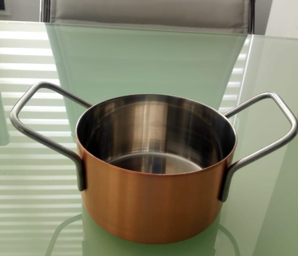 Ridhi sidhi Copper Plated Stainless Steel Mini Sauce Pan, For Seving, Packaging Type: Bulk