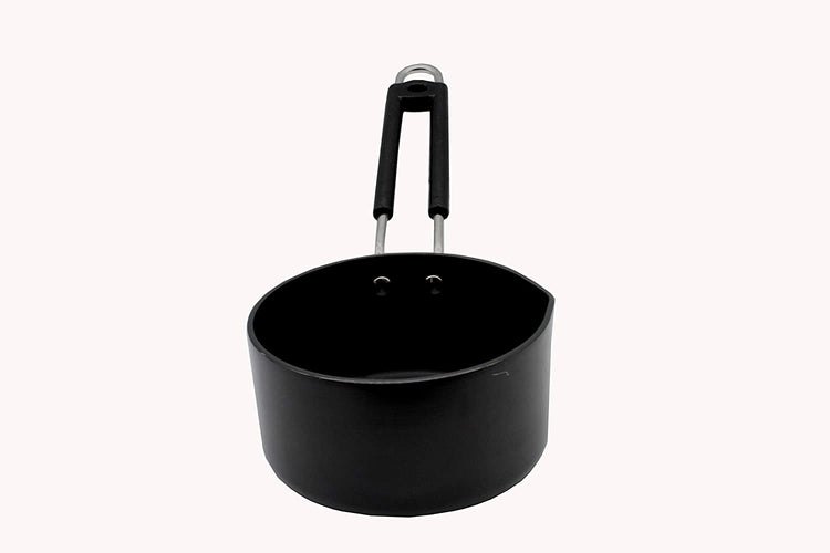 Black Aluminium Hard Anodized Saucepan, For Kitchen, Size: 10-14