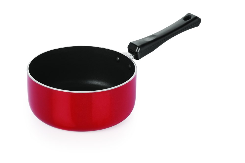 Black & Red 5 Layer Nonstick Spray Coated Nirlon Non Stick Aluminum Deep Milk Pan, For Home, 18 cm