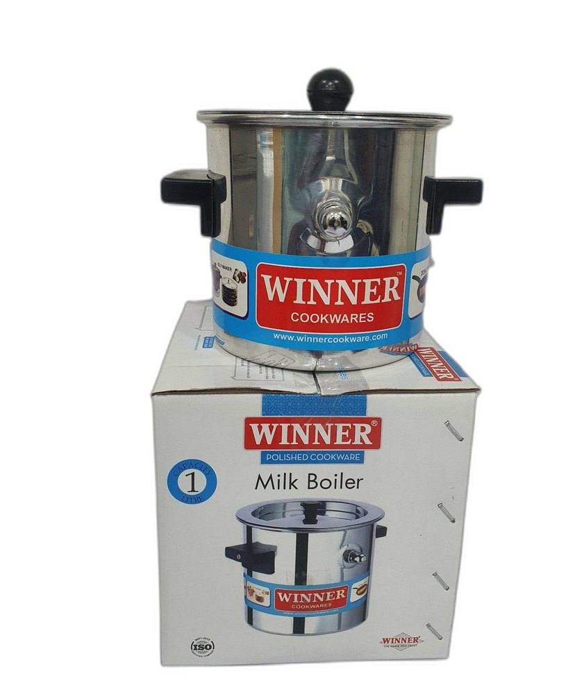 Winner Polished Aluminium Milk Boiler, Round, Capacity: 1L