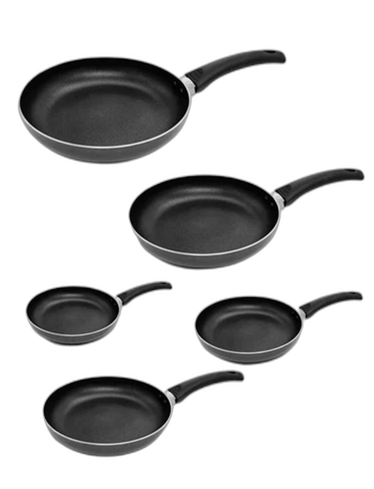 Black Non Stick Fry Pan Set, For Home, Round
