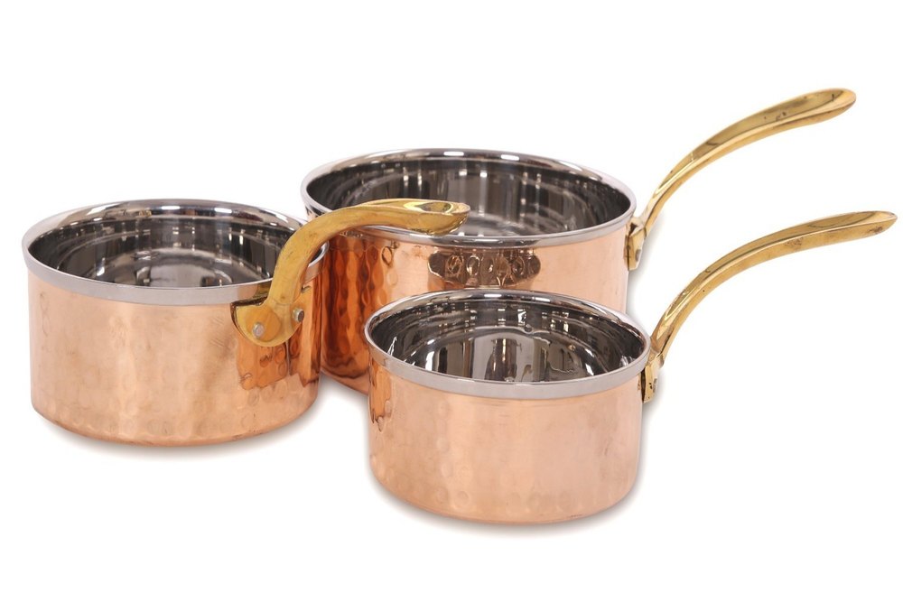Vaasa Mimansa Plain Copper Fry Pan Set Of 3, Round