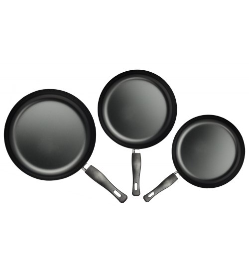 3 Pcs Fry Pan Set With Black Bakelite Handles for Home
