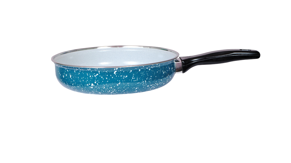 Blue Aluminium Enamel Fry Pan, for Home