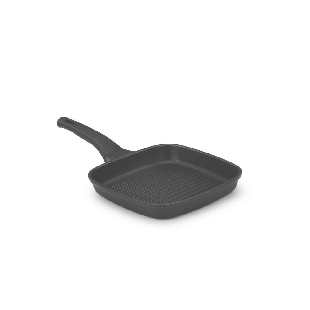 Black Aluminium Vinod Zest Plus 24 cm Sqaure Griddle Pan, Square