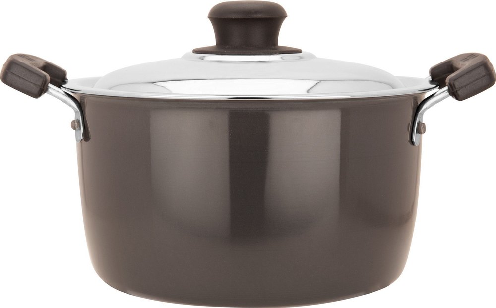 Peacock Cookware Black Aluminium Stew Pan, Round, Capacity: 1 L
