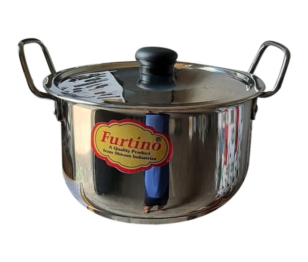 Silver Furtino Stainless Steel Stew Pan, Round, Capacity: 5.5 Litre