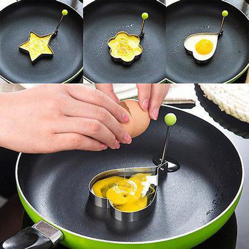 4 Pcs SS Fried Egg Shaper Pancake Mould Kitchen Cooking Tools