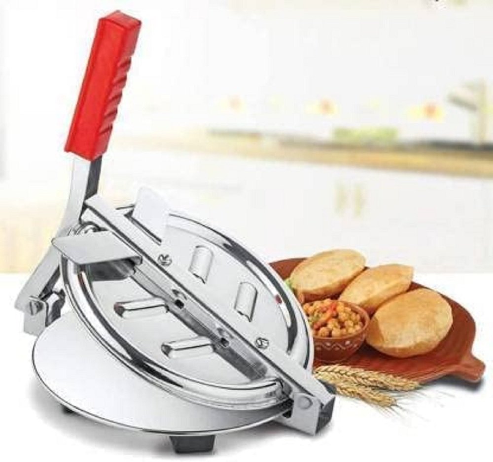 Silver Stainless Steel Puri Press, For Kitchen, Size: 6.5 Inch