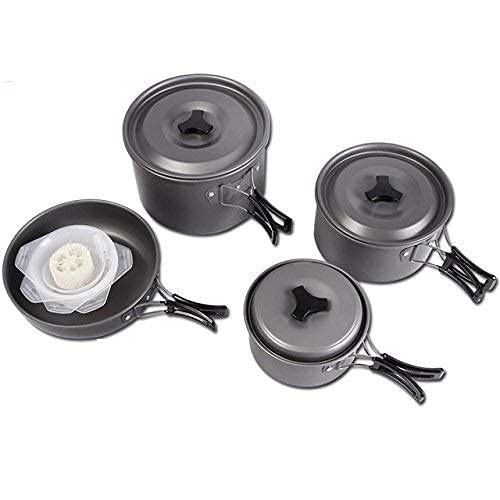 Black Stainless Steel Trekking Cooking Set Supplier, Size: Small