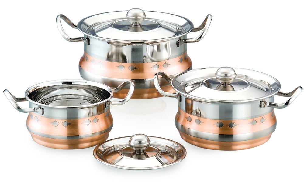 Mild Steel Polished Cookware Set, For Kitchen, For Home