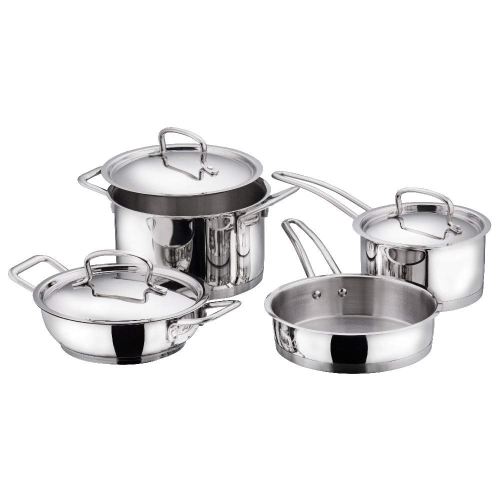 Silver Stainless Steel SS Cooking Set, For Home Use