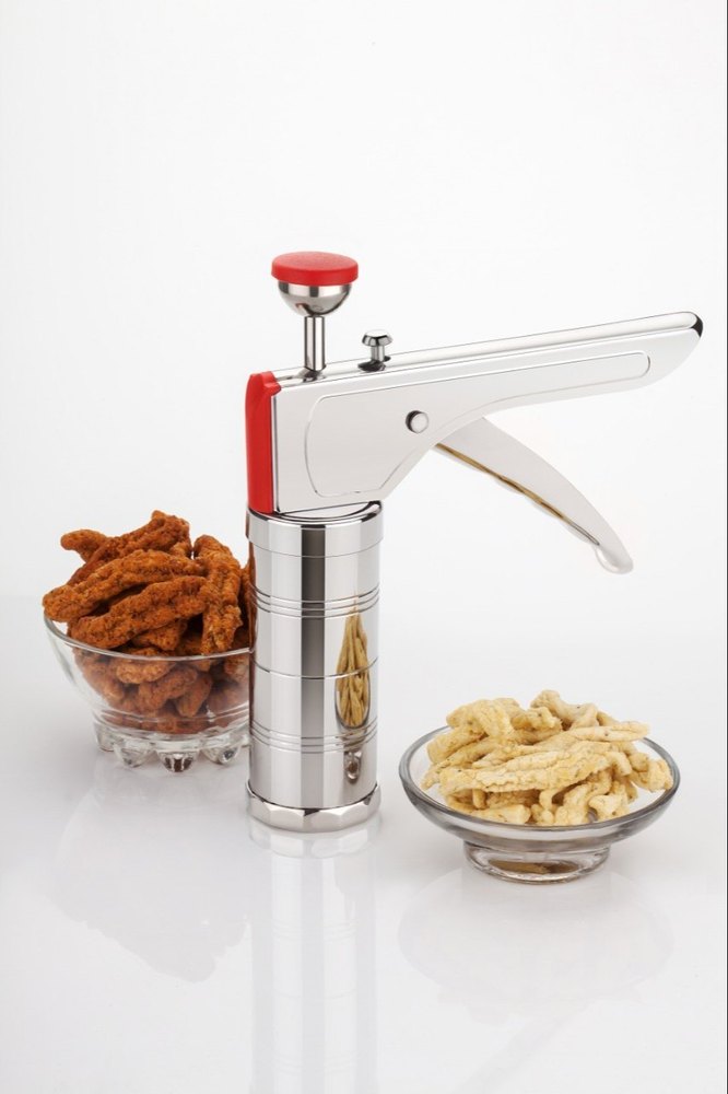 Stainless Steel Kitchen Press With 15 Different Types Of / Bhujiya/ Noodles/ Cookie/ Chakali/ Sev/ Farsan