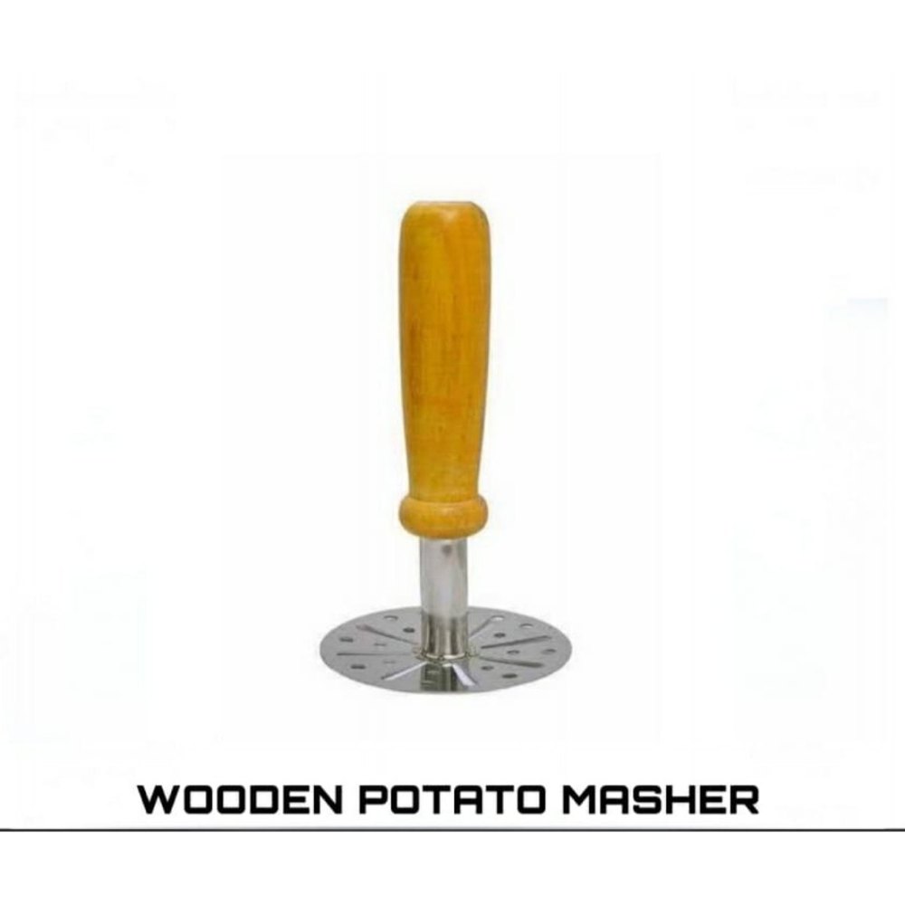 Wooden SS Potato Masher, For Kitchen, Size: 6.5inch