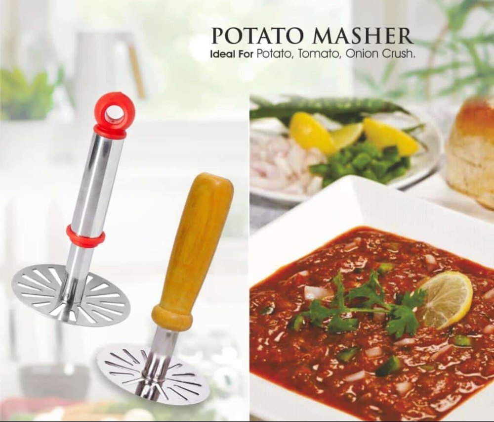 Multicolor Stainless Steel Potato Vegetable Pav Bhaji Masher