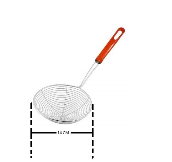 Stainless Steel Deep Fry Strainer With Plastic Handle
