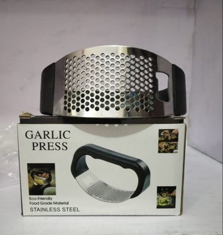 Silver Stainless Steel Garlic Press, Size: Free Size