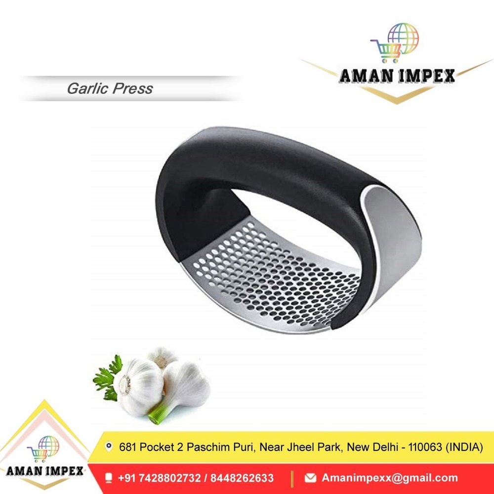 Stainless Steel Garlic Press, For Kitchen, Size: Large