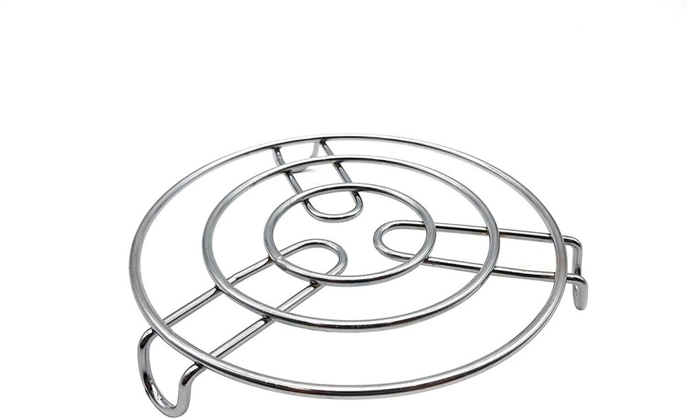 Silver Stainless Steel Round Trivet, Large