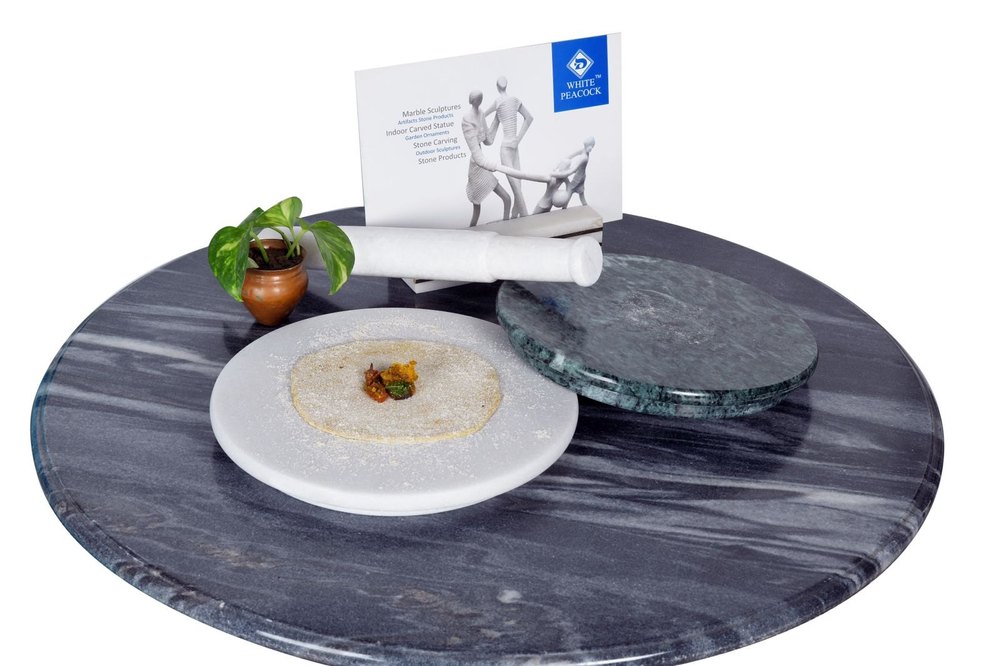 Marble Rolling Board And Pin, For Kitchen Utility, Size: 10 Inches