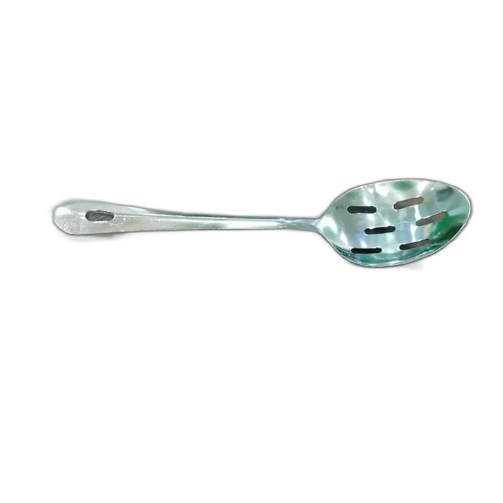 Silver 202 Stainless Steel Slotted Spoon For Kitchen